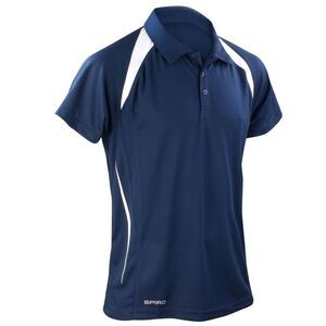 Spiro Mens Team Spirit Polo Shirt / Navy/White